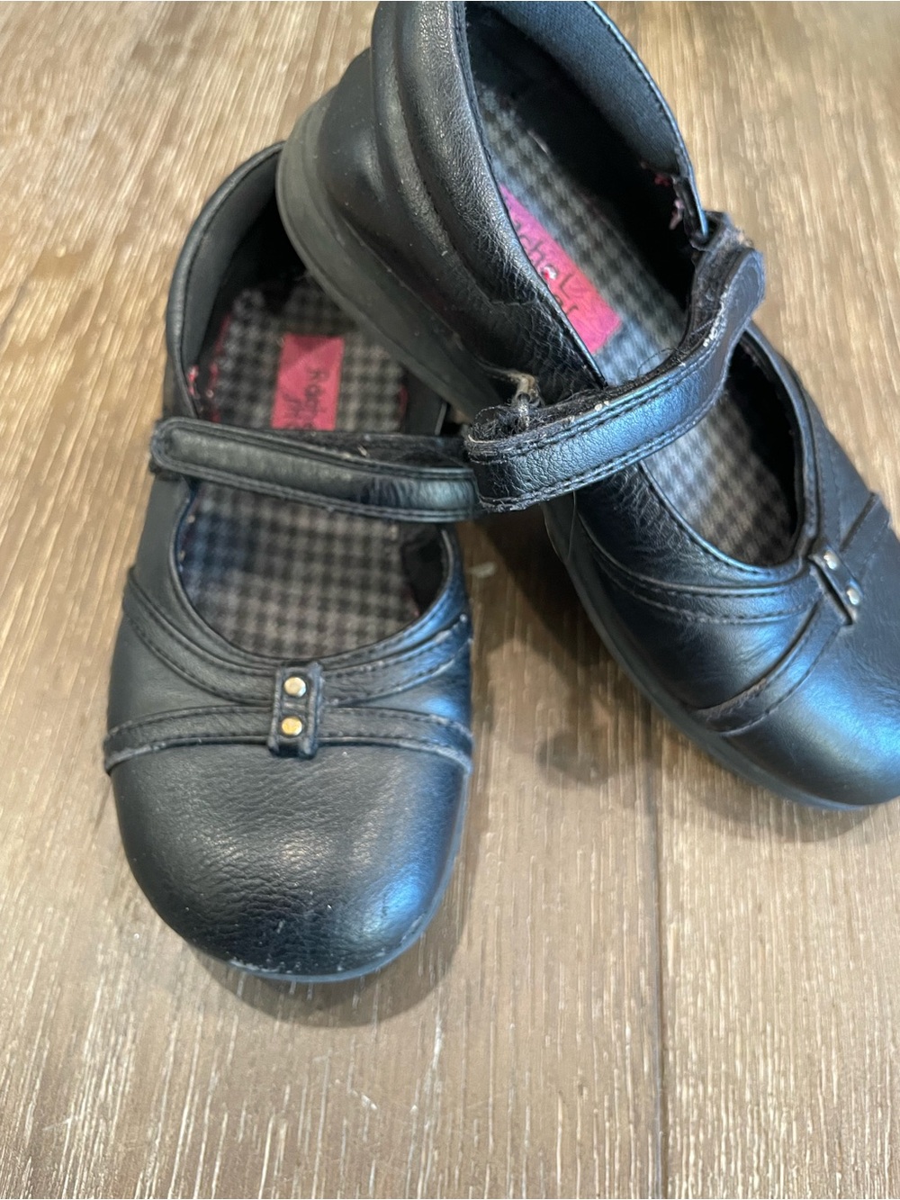 Rachel Shoes Black Mary Jane Dress Flats with Stud Detail